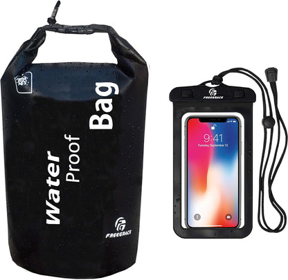 Lightweight Floating Dry Bag and Waterproof Phone Case Set, Double Zip-Lock Dry Sack for Water Sports, Rafting, Beach and Camping