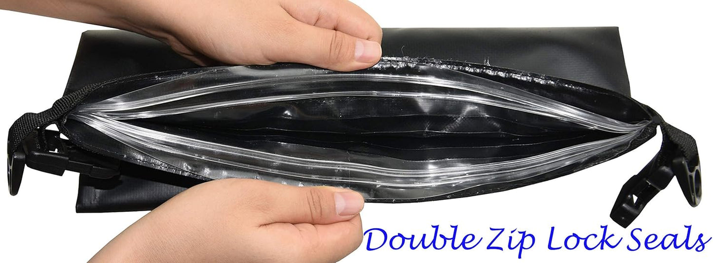 Lightweight Floating Dry Bag and Waterproof Phone Case Set, Double Zip-Lock Dry Sack for Water Sports, Rafting, Beach and Camping