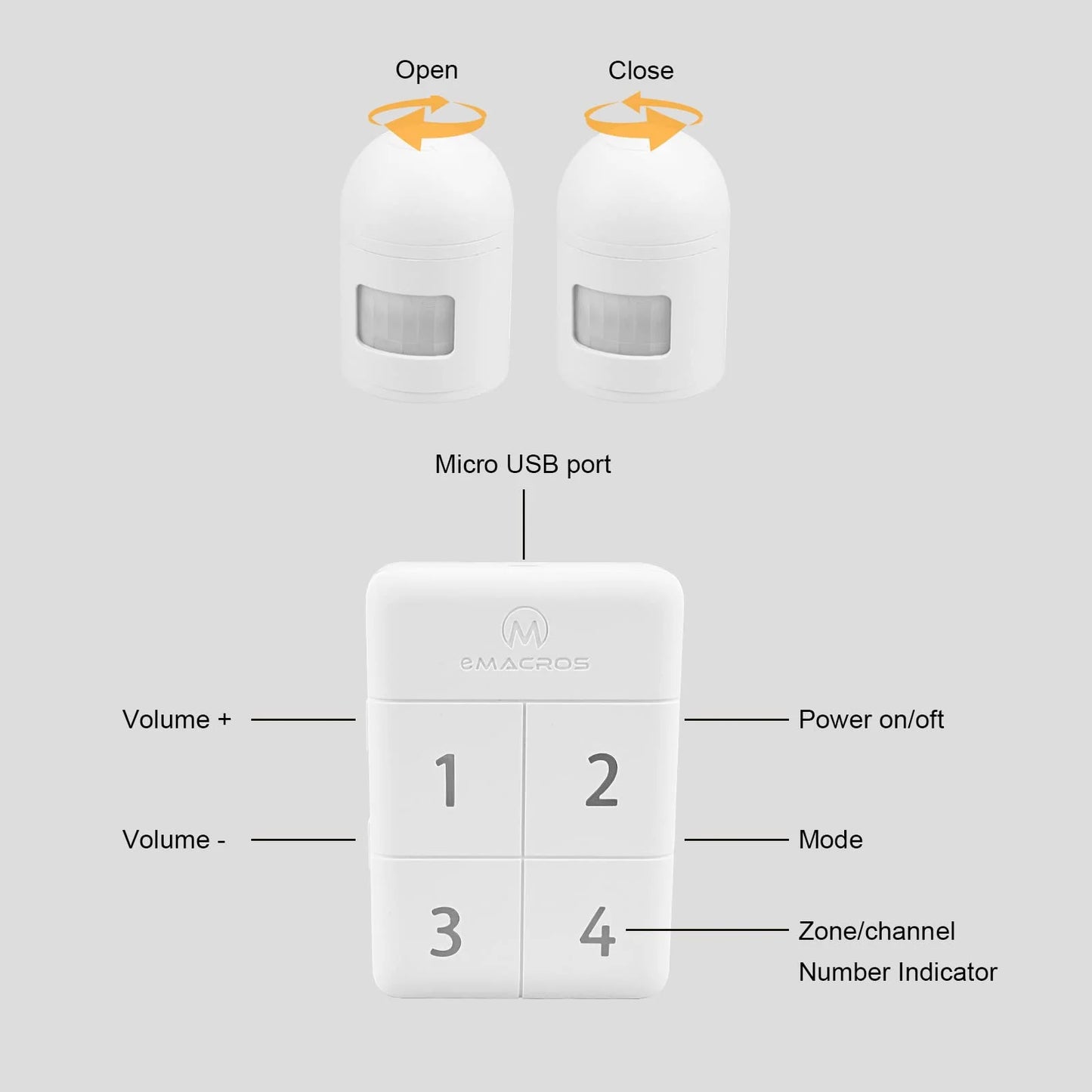 500Ft Range Security Sensors & Alarms, 2 Count
