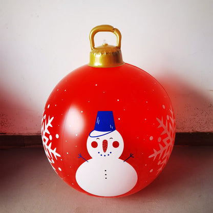 60Cm Outdoor Christmas Inflatable Decorated Ball PVC Giant Big Large Balls Xmas Tree Decorations Toy Ball without Light Ornament